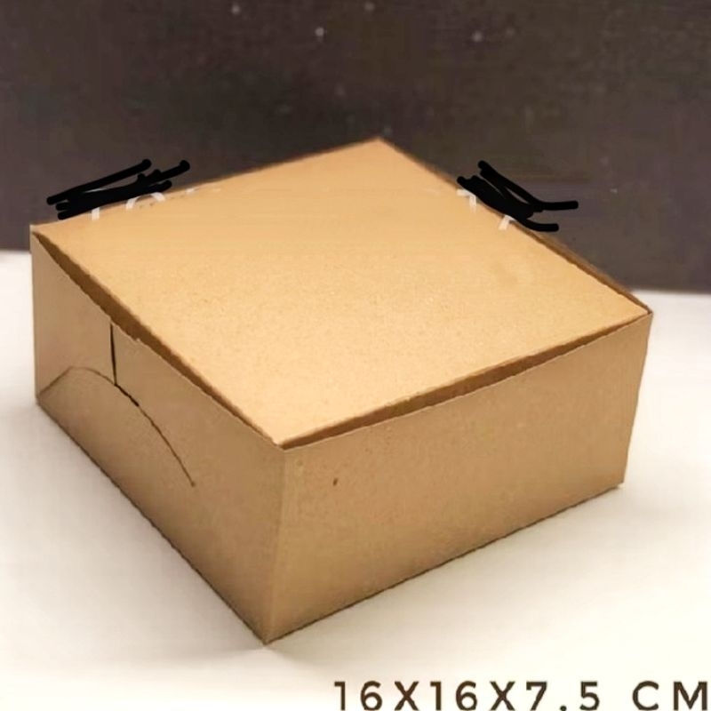 

box paper kraft coklat uk 16x16x7.5 cm (isi 5pcs)