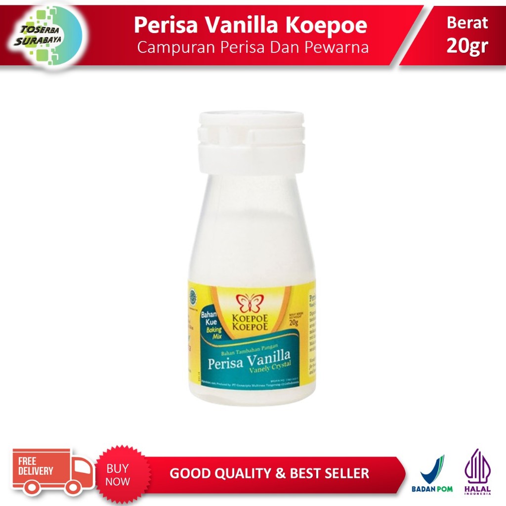 

(Kemasan Botol) Perisa VANILLA KOEPOE KOEPOE 20gr / Vanili Bubuk Kupu-Kupu Botol 20g Penguat Rasa