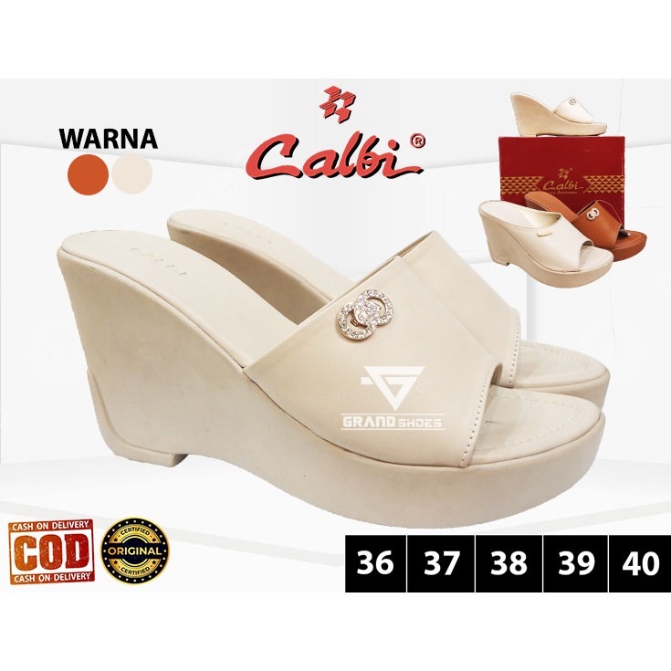 CALBI sandal Wedges Hak 10 CM Casual Kasual Ringan Nyaman Kuat Wanita Perempuan original