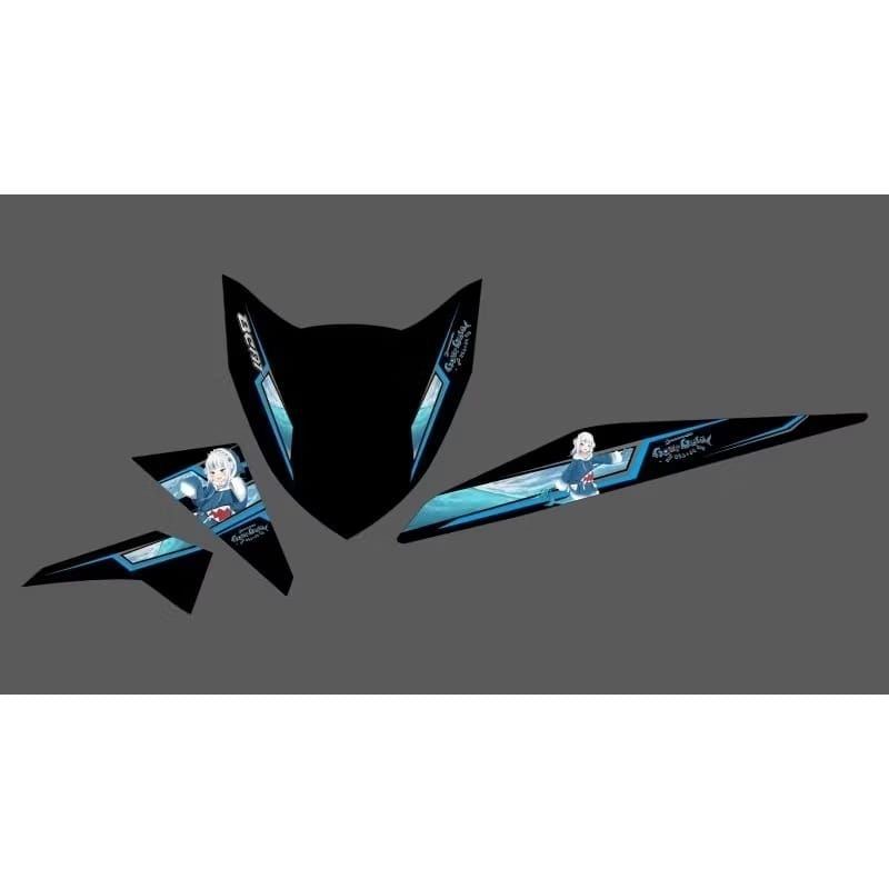 Striping Sticker Transparan Honda Beat Fi Costum Design Anime gaugura