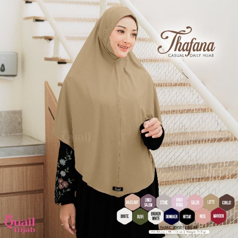 Jilbab Instan Bergo Jumbo Jersey THAFANA Original Quail Hijab