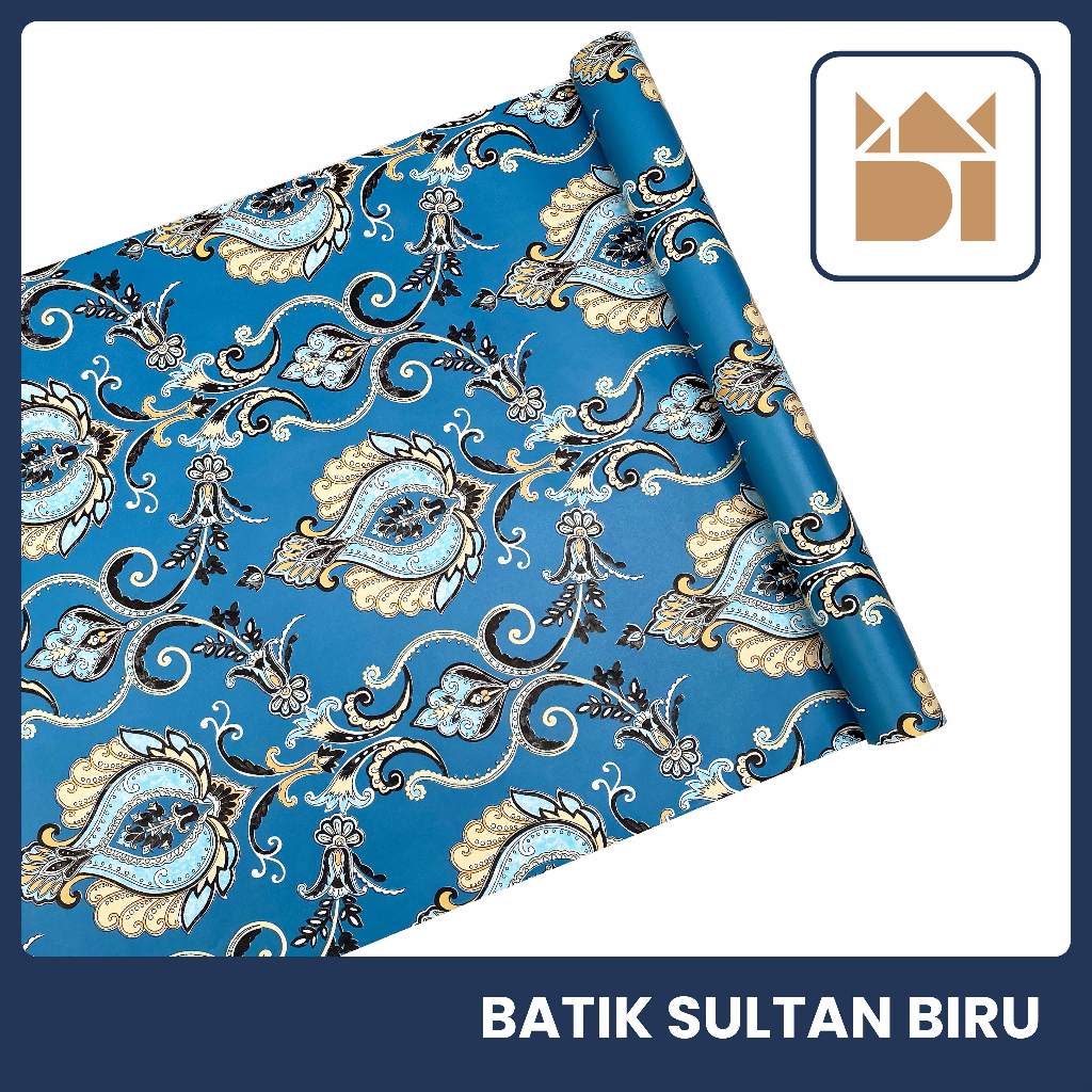 Adipati Dinding Interior - Wallpaper Dinding Batik Sultan Biru | Wallpaper Stiker Dinding Motif Bati