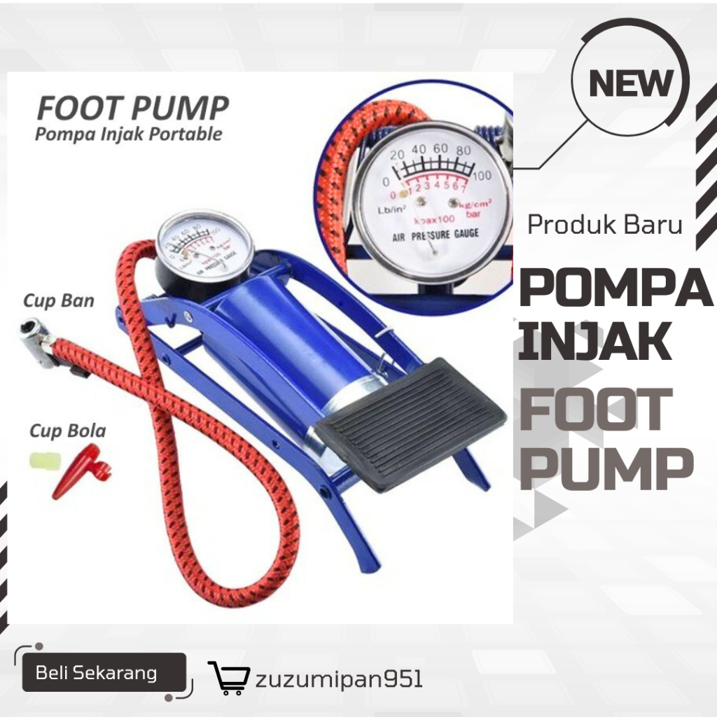Foot Pump Sepeda Motor Kasur|FOOT PUMP / Pompa Injak Darurat
