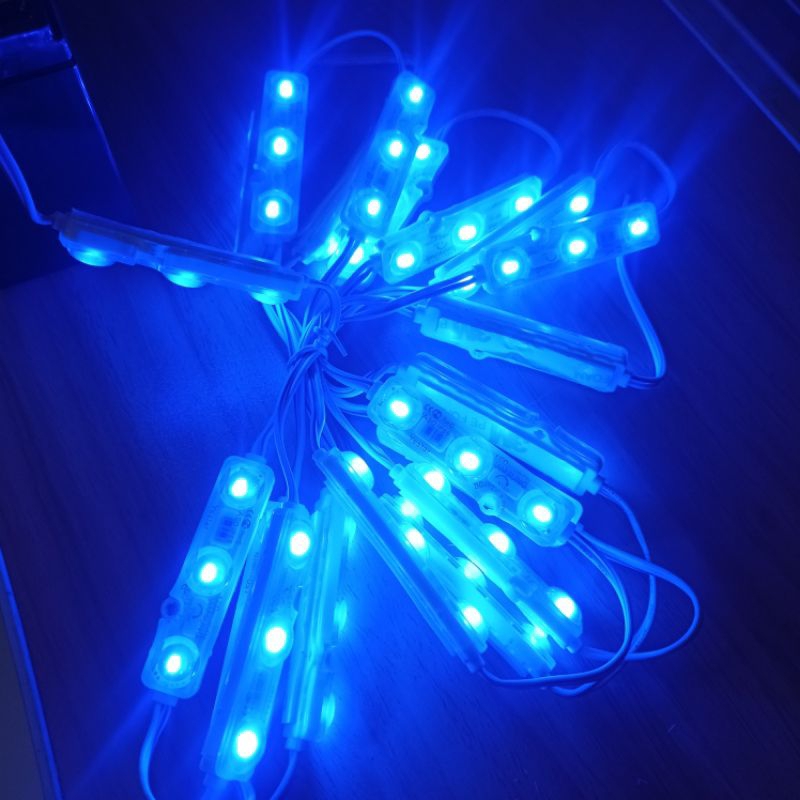 Lampu LED Module Samsung 3 mata Biru DC 12V