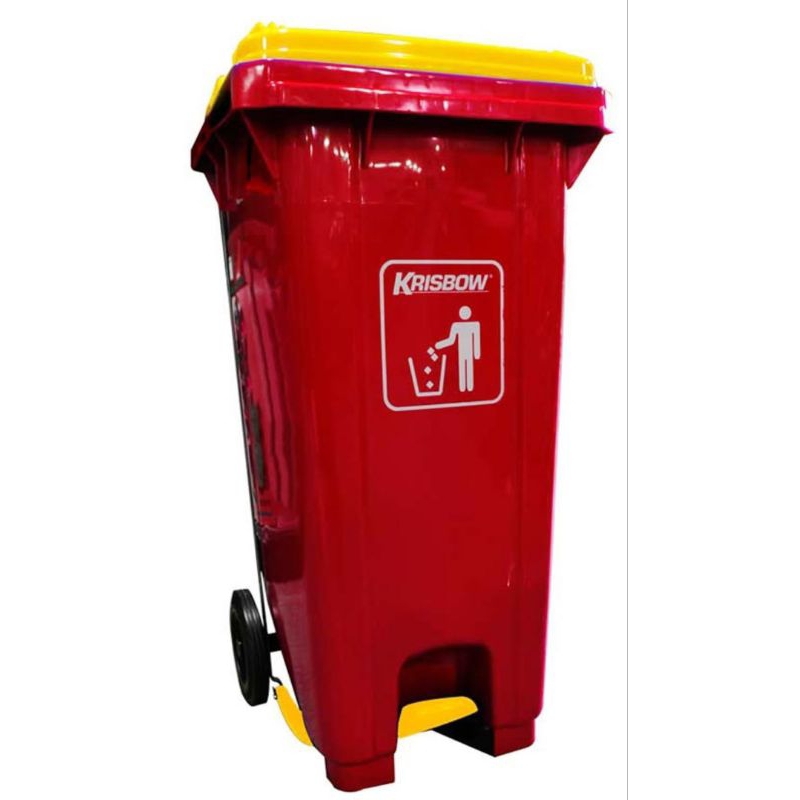 Krisbow Tempat Sampah Besar Outdoor Indoor 240 liter Dustbin Pedal Tutup