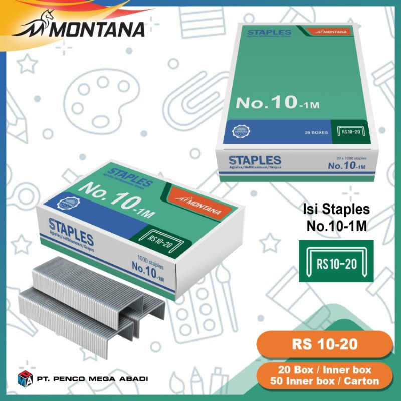 

Isi Staples | Stapler Refill | Isi Necis Montana No.10 - 1M ( RS 10-20 )