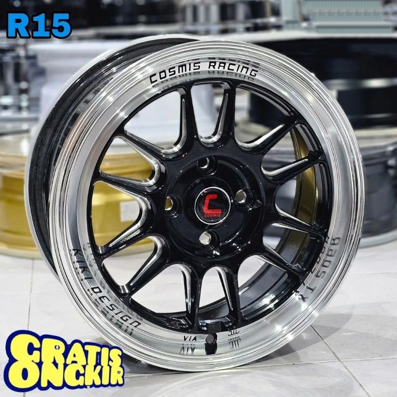 BONUS PENTIL velg mobil ring 15 COSMIS XT LEBAR 6,5 ET 42 velg mobil racing import R15 velg mobil ri