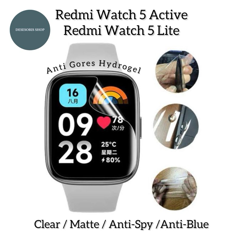 Anti Gores Redmi Watch 5 / Watch 5 Active / Redmi Watch 5 Lite Screen Protector Hydrogel