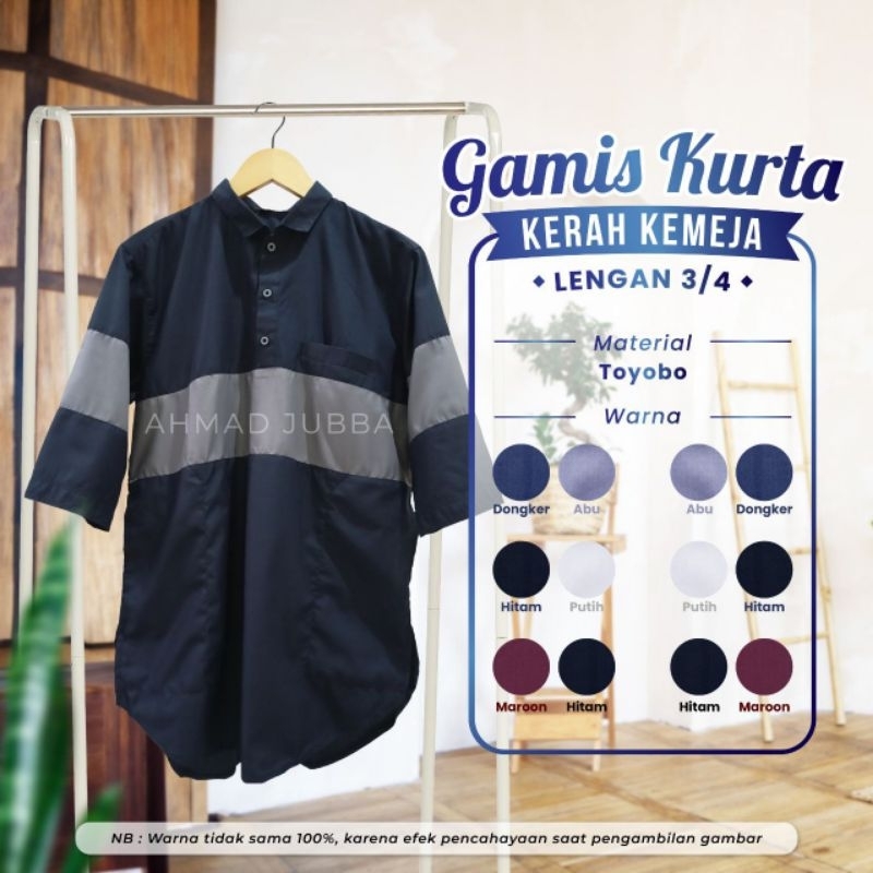 Gamis Kurta Kerah Kemeja Ahmad Jubba