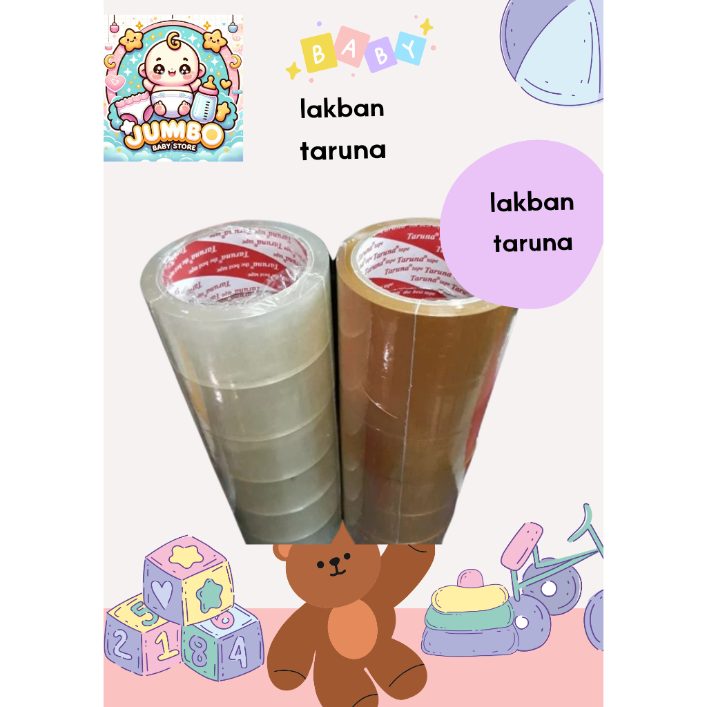 

1 pcs LAKBAN 2 INCH x 100 YARD / LAKBAN 45mm 100YARD 2INCH / KUALITAS LAKBAN TARUNA (1 SLOT 6 ROLL)