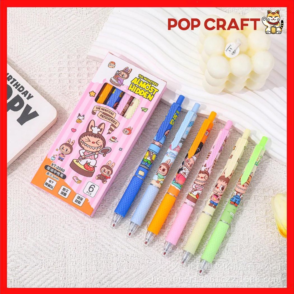 

PC Pulpen Gel Karakter Ball Pen Cartoon Pena Tinta Hitam 0.5mm Alat Tulis Anak Labubu Sanrio AT42