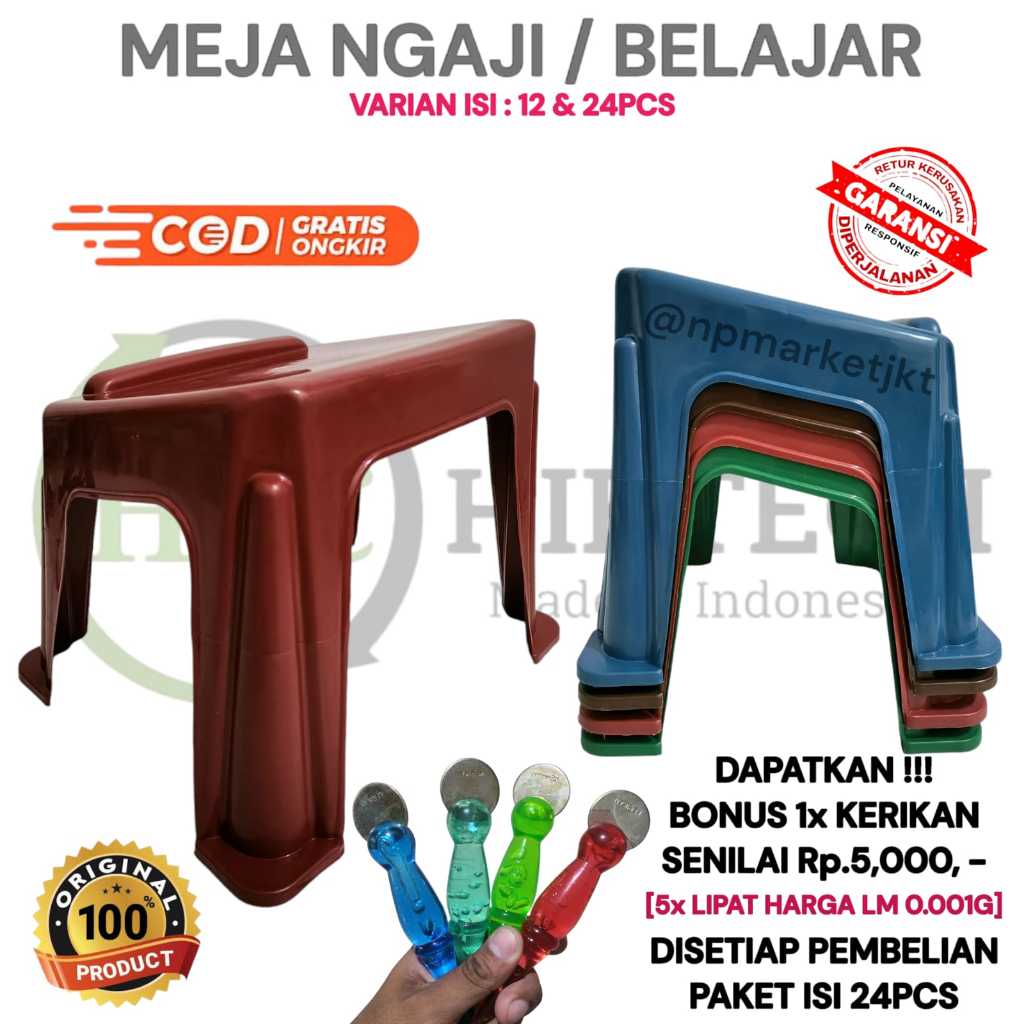 [PAKET BUNDLING] Meja Ngaji/Baca | Lekar Belajar Plastik HTC