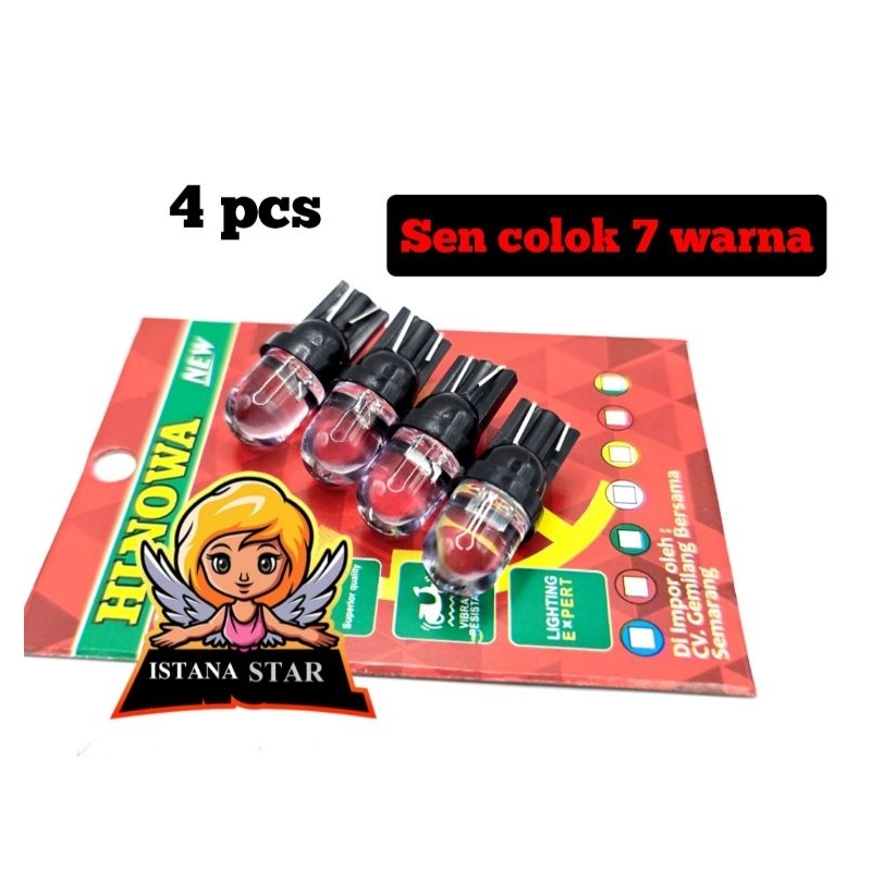 4 Lampu Senja Kedip 7 Warna - Bisa Untuk Spedometer / LED Untuk Lampu Motor - Indicator gigi - Lampu