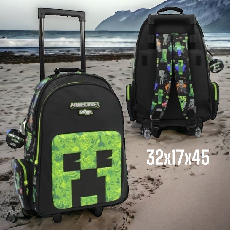 Harga Spesial tas troli dino trolley ransel smiggle minecraft tas dorong anak sekolah minecraft tas 