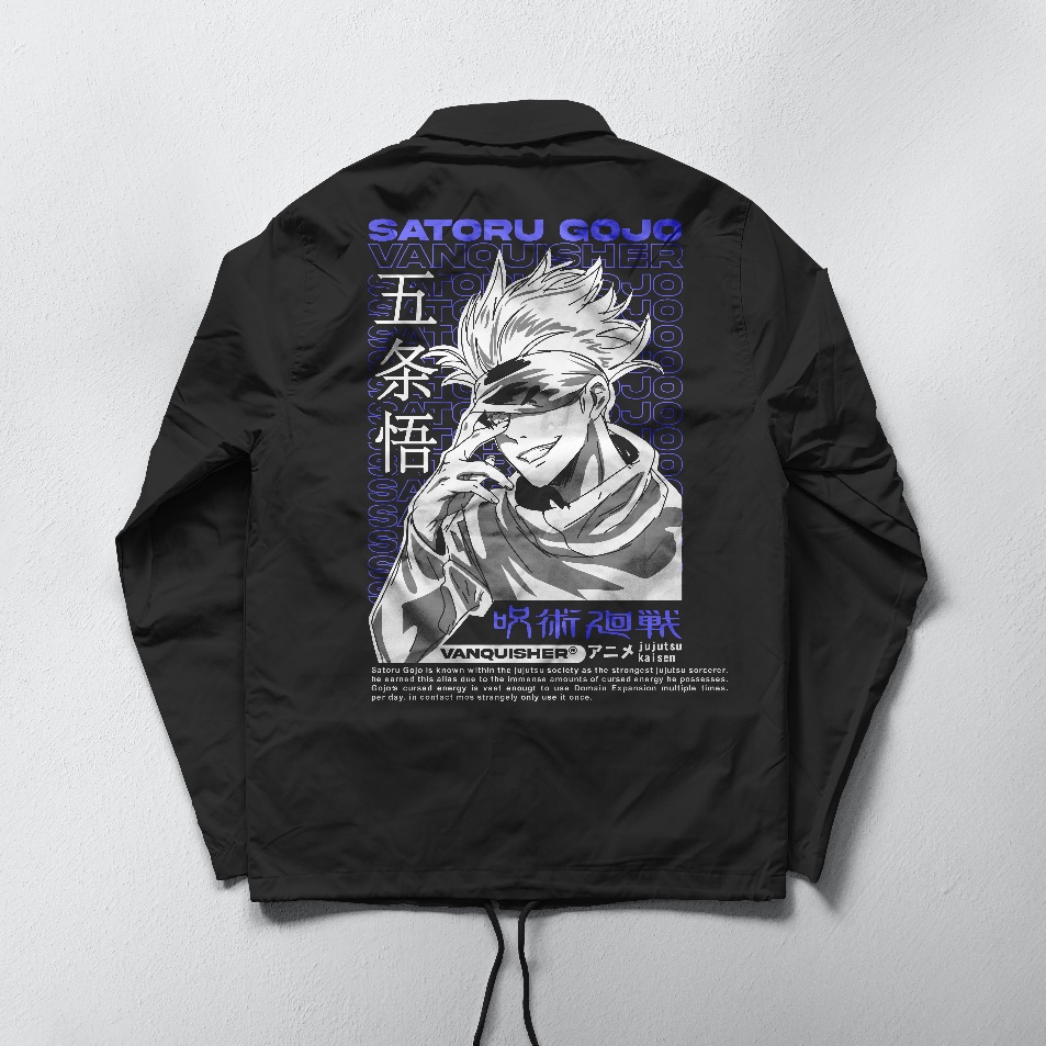 Under Pressure  jaket coach anime Tokyo revenger Gojo satoru black limited edition