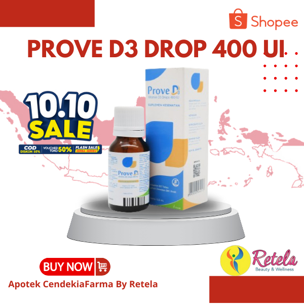 PROMO AWAL BULAN -- 100% ORIGINAL BPOM HALAL MUI Prove D3 Drop Original - Vitamin D3 400 IU Tetes 12