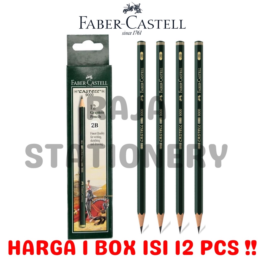 

ART W8S6 FABER CASTELL 2B WOODEN PENCIL PENSIL 2B FABER CASTELL 9 KAYU UJIAN KOMPUTER ORI LUSIN 12PCS