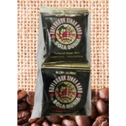 

Kopi Robusta Lampung Sachet Sinar Baru Cap Bola Dunia Tanpa Gula Renceng (10 x 10 gram)