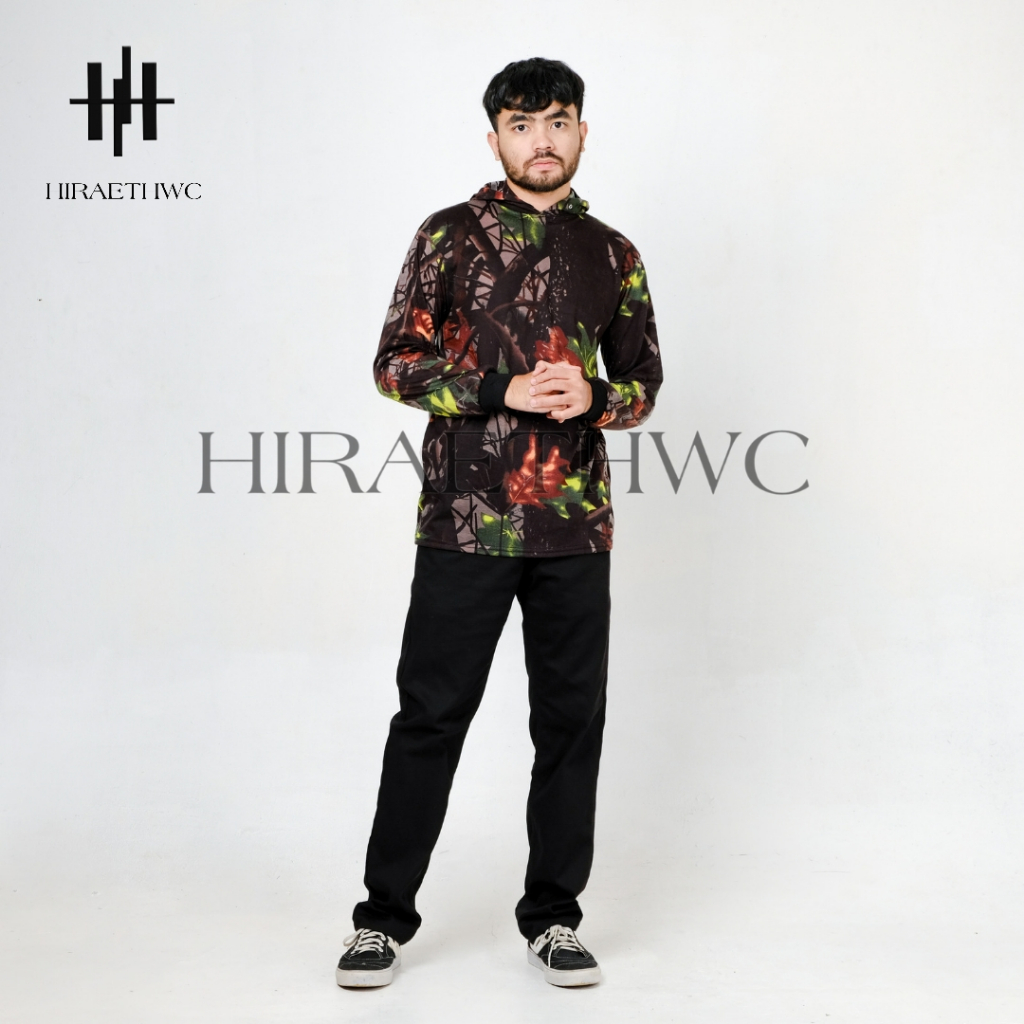 HR - KAOS HOODIE KAMUFLASE CAMO PERBAKIN HUNTING BERBURU
