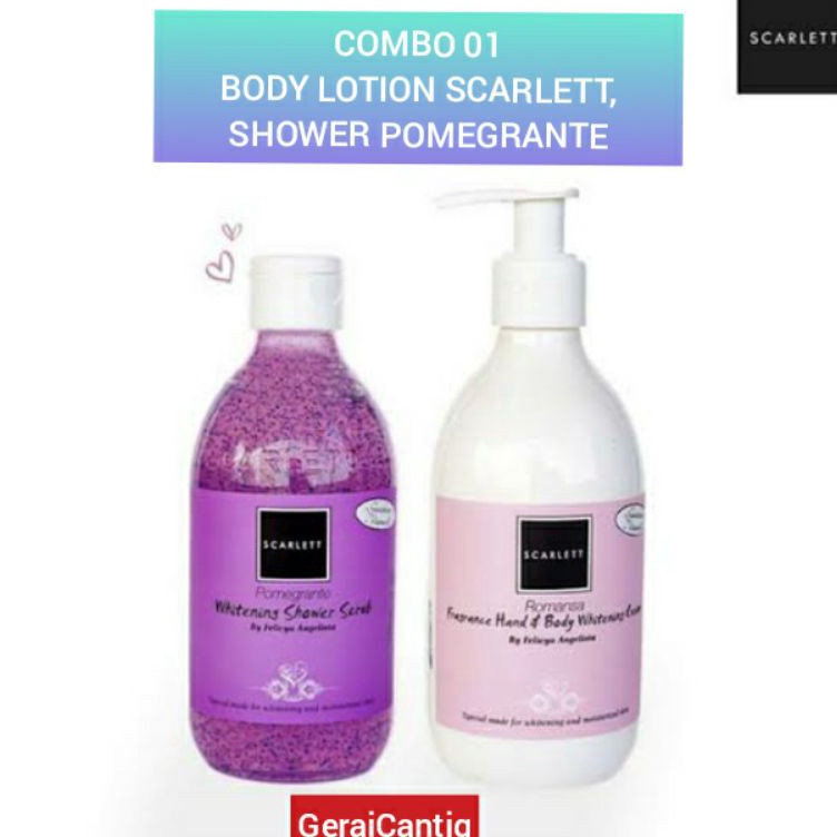 Kirim Terpercaya PAKET SCARLETT WHITENING 2 IN 1 BODY LOTION  BODY SHOWER  PEMUTIH BADAN SCARLET