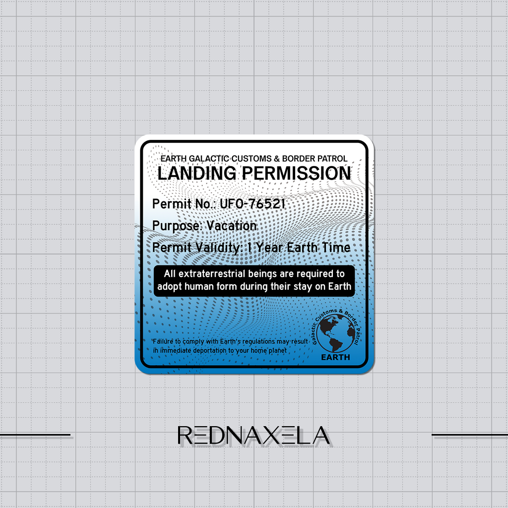 

Stiker Vinyl Earth Landing Permission Stiker Koper Sign Travel Stickers