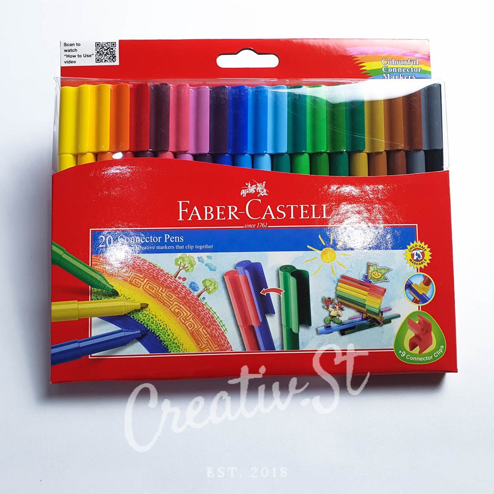 

ART C6K5 FABER CASTELL Connector Pen 2 Spidol Warna Pulpen Warna