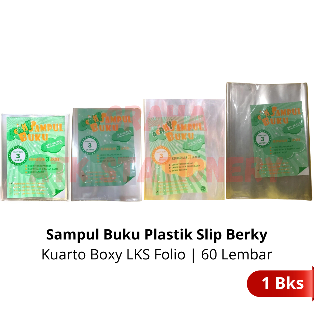 

Sampul Buku Tulis Plastik Berky Beaky Kuarto Boxy Folio LKS