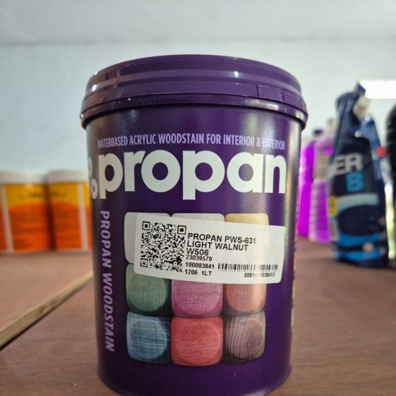 Propan Woodstain PWS-631 Light Walnut W506 1 liter // Politur Kayu Propan Warna Walnut Muda