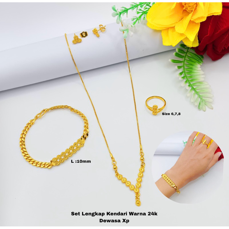 Set lengkap kendari warna 24K titanium fashion wanita