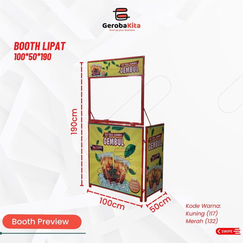 Booth Lipat 100x50x190 Full Branding