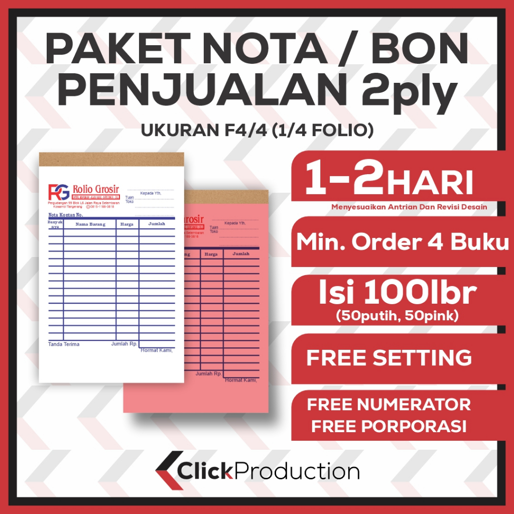 

PAKET NOTA / BON PENJUALAN 2ply