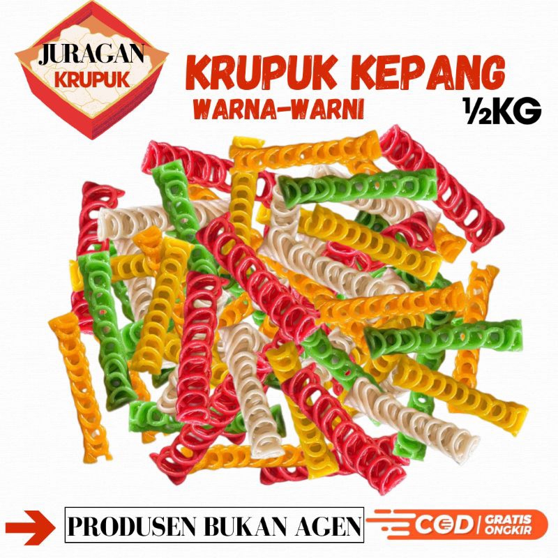 

Krupuk Kepang Warna-Warni ½Kg 500gram