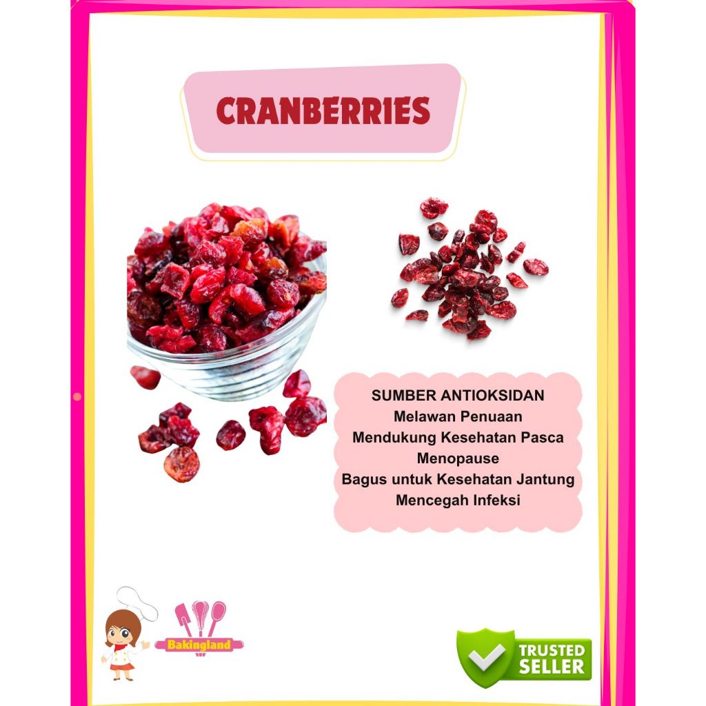

Cranberries / cranberry dried buah kering premium 1kg