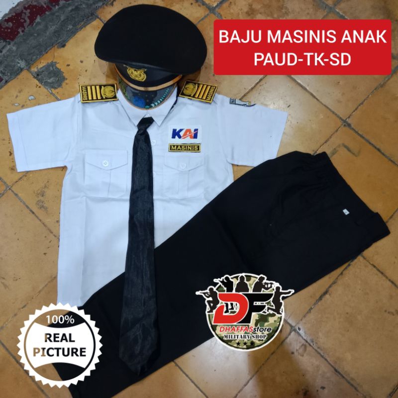 BAJU PRPFESI ANAK. BAJU MASINIS ANAK. BAJU KARNAVAL ANAK MASINIS. BAJU MASINIS CILIK. KOSTUM MASINIS