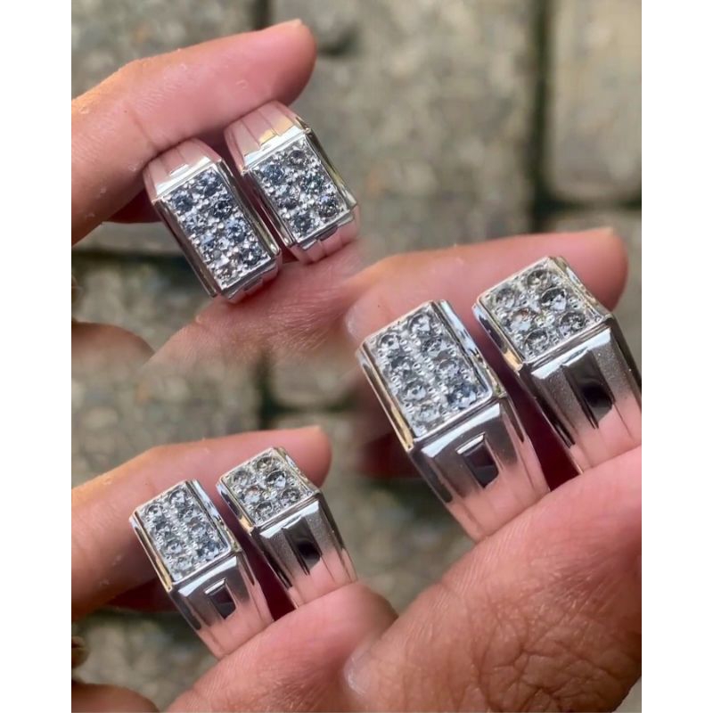 Cincin Berlian Pria Natural Berlian Eropa Asli Original Diamond Intan Perak Murah