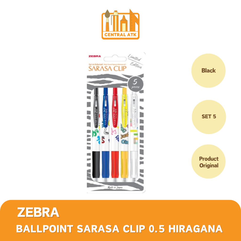 

BALLPOINT / BOLPEN / PULPEN ZEBRA SARASA HIRAGANA SET 5 (1 SET)