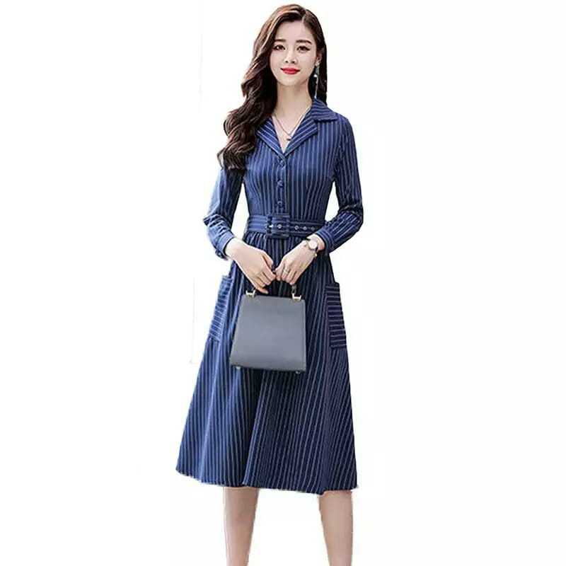 Missy Fashion Bisa pakai GOSEND Dress Blazer Shiren Lengan Panjang Motif Salur / Dress Wanita Style 