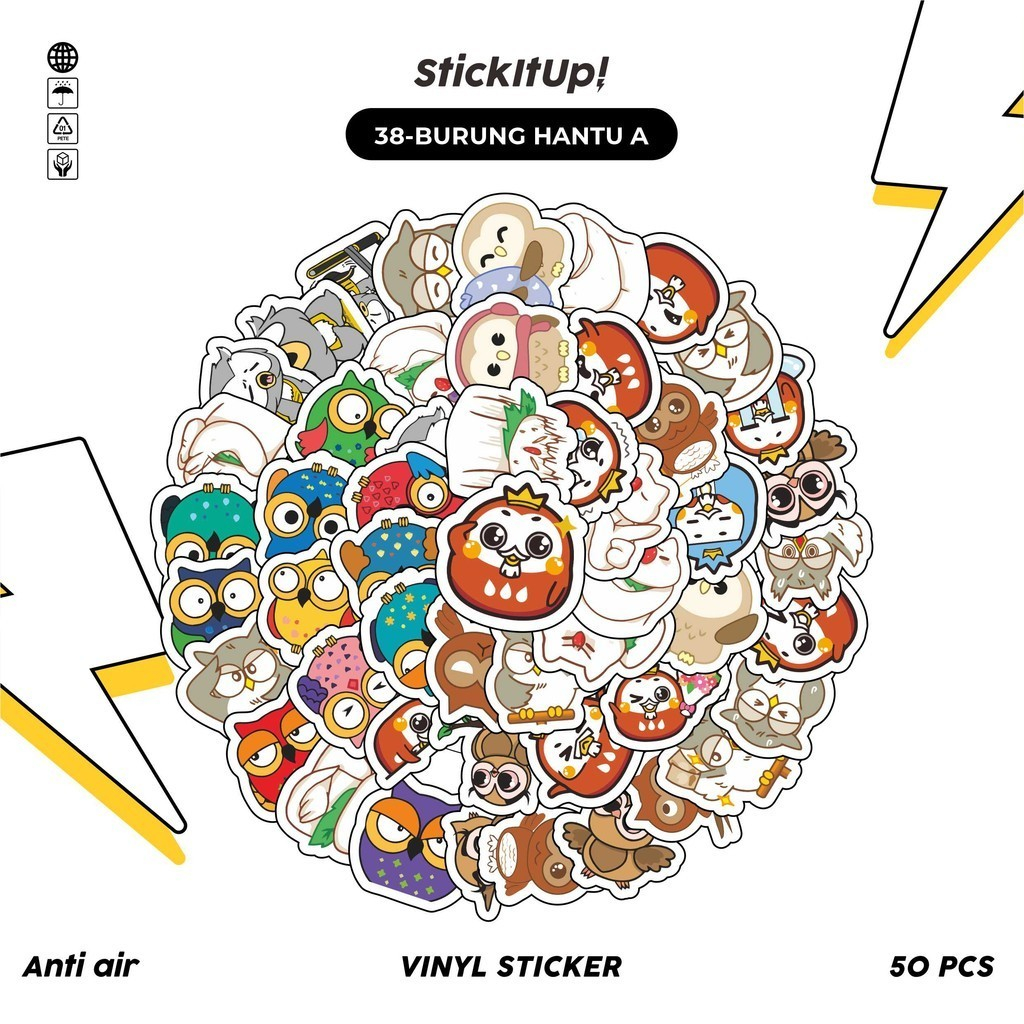 

COD100 Pcs Stiker Motif Hewan Burung Hantu Lucu Anti Air Untuk Dekorasi Notebook Sepeda Skateboard Handphone DIY