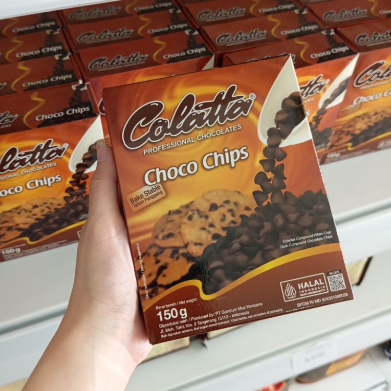 

Colatta Choco Chips Chocolate Compound 150g Topping Hiasan Dekorasi Coklat Serpihan Butiran Kepingan