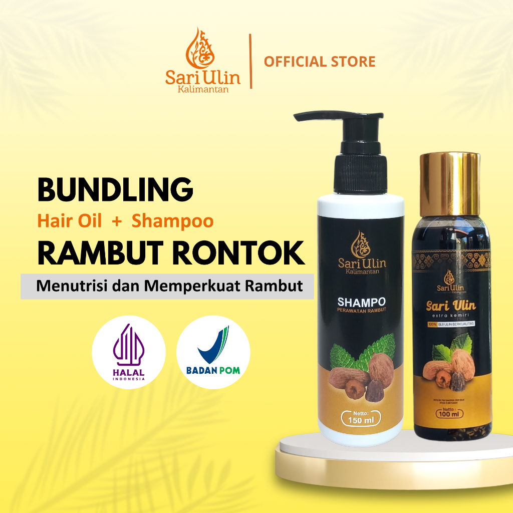 Bundling Shampoo Anti Rontok Hair Oil Penumbuh Rambut Sari Ulin
