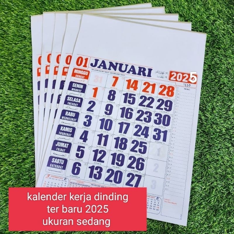 

kalender dinding kalender kerja ukuran sedang