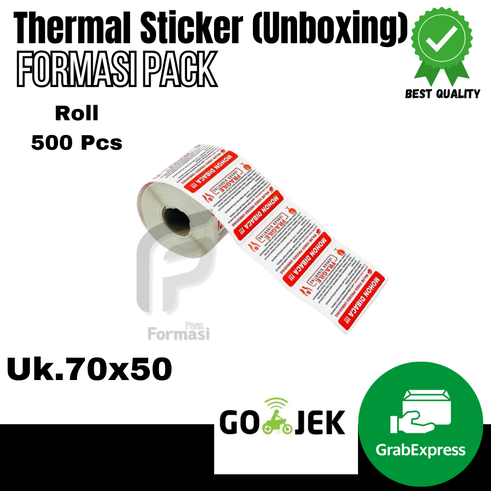 

LABEL STICKER THERMAL FRAGILE 70X50 ISI 500 PCS ( Wajib Video Unboxing Stiker Jangan Dibanting Online Shop)