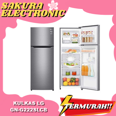 KULKAS LG GN-G222SLCB 209 L 2 PINTU SMART INVERTER DOOR COOLING GNG222SLCB