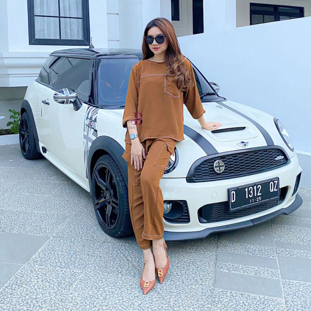 KODE C86Z Beautyhijab  REVINA baju setelan wanita kekinian one set korean style terbaru 224 setcel c