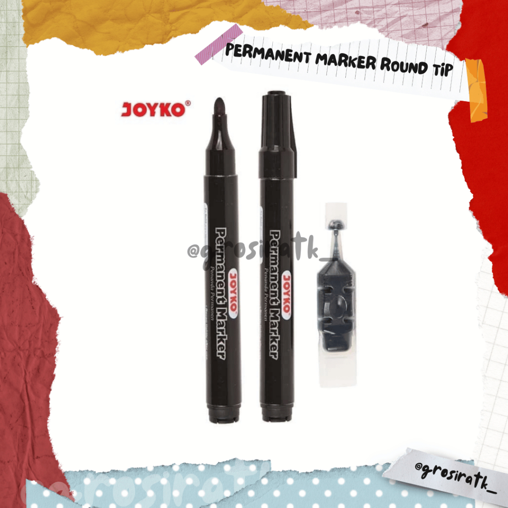 

Permanent Marker Spidol Permanen Round Tip Joyko Refillable