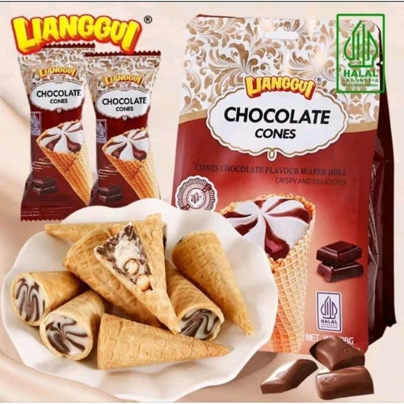 

HALAL/LIANGGUI Chocolate Cone 108g/bungkus 巧克力饼