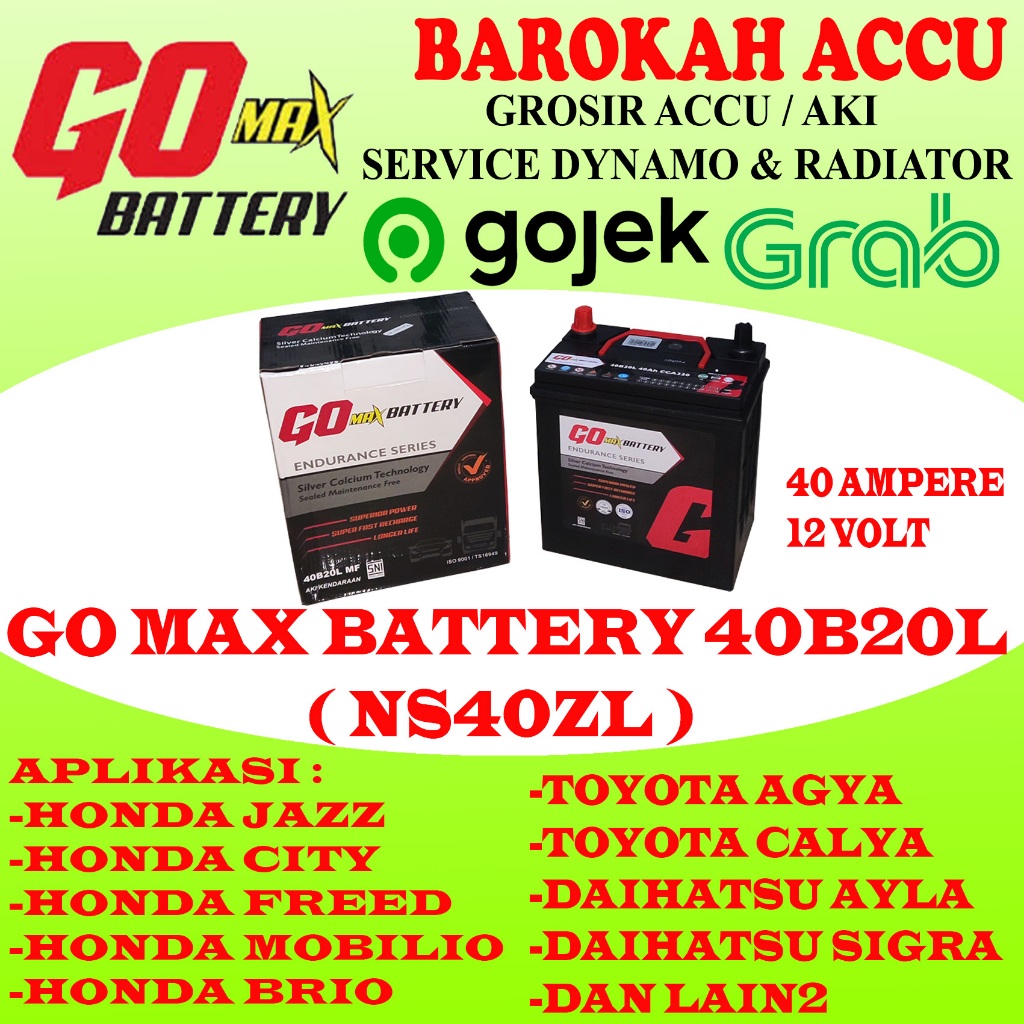 AKI MOBIL GO MAX BATTERY MF 40B20L / NS40ZL , 40 AH