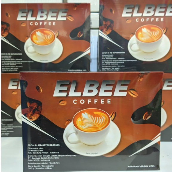 

ELBEE COFFEE / KOPI ELBE 1 BOX ISI 10 SACHET ORIGINAL 100% BPOM