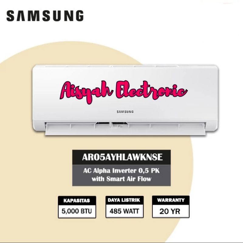 AC SAMSUNG INVERTER 1/2 PK AR05AYHLAWKNSE GARANSI RESMI