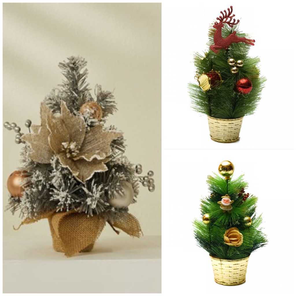 Premium Pohon Natal Hias Meja Mini Pohon Natal Meja Pohon Natal Jarum Pohon Terang Pohon Pajangan Na